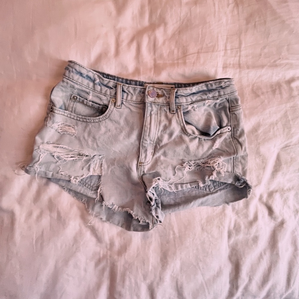GARAGE RIPPED DENIM BOOTY SHORTS